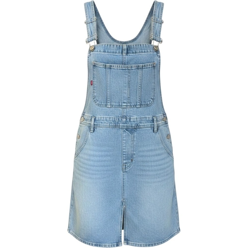 Vintage Jean Denim Dress 90s Y2k Grunge Overalls Dungaree Large Sqeeze Jeanswear